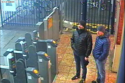 Los dos rusos sospechosos del envenenamiento de los Skripal.