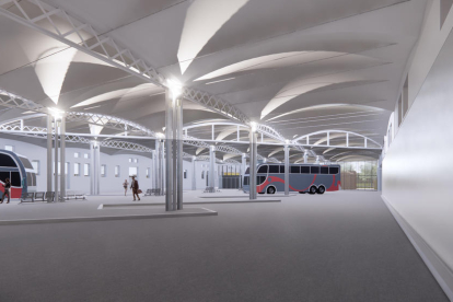 Las andanas de la futura estación de autobuses de Lleida.