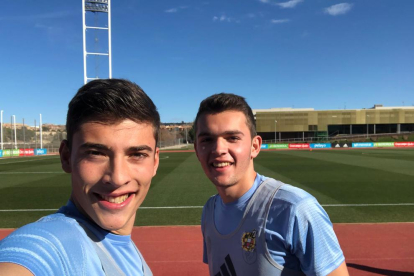 Joan Masip y Pol Gòdia, en las instalaciones de la RFEF en Las Rozas.