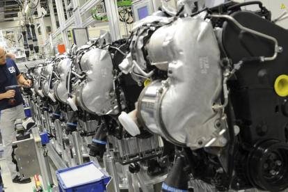 Una cadena de montaje de motores diésel, una tecnología que parece con demanda a la baja.