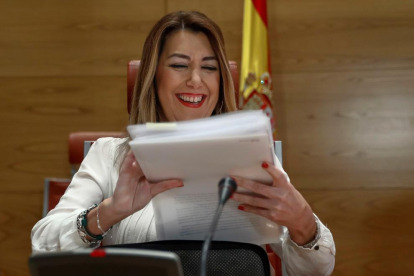 La presidenta d’Andalusia, Susana Díaz, ahir, al Senat.