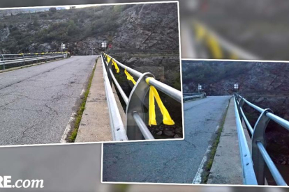Comparación del puente de Coll de Nargó antes y después de la retirada de los lazos amarillos