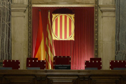 Vista de l'hemicicle del Parlament de Catalunya.