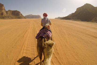 Desert de Jordania a vista de camell