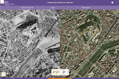 Una nueva aplicación web compara la evolución del territorio desde 1945
