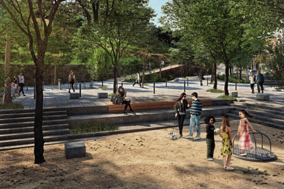 Imagen virtual del diseño de Bennasar para la plaza Josep Prenafeta.