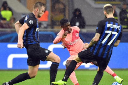 Dembélé, dimarts durant el partit contra l’Inter de Milà.