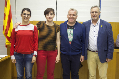 Los tres nuevos consellers del Urgell con Bonjoch (derecha).