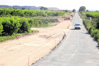Imagen de las obras para el ensanche del tramo aragonés de la L-902, que empezaron hace 2 meses.