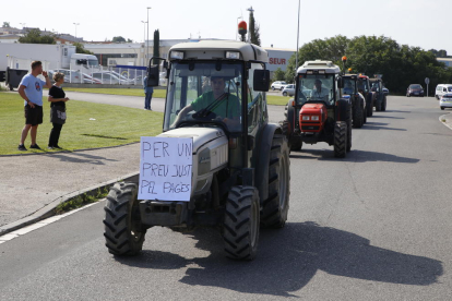 Imatge d’una mobilització de pagesos a Lleida contra els baixos preus que perceben.