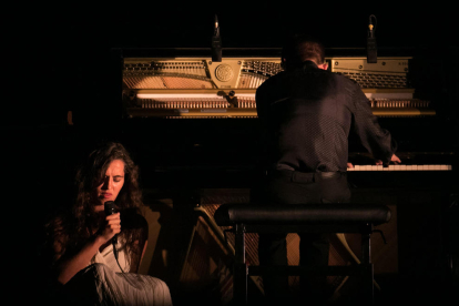 La cantante y el pianista, durante su concierto en el Festival Castell de Peralada.