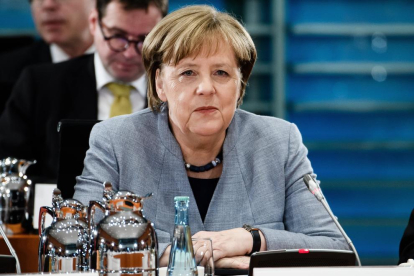 Angela Merkel, en una reunió amb líders estatals a Berlín.