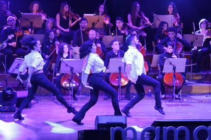 Els músics van fer aixecar el públic dels seients per cantar i ballar a l’Auditori Enric Granados.