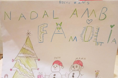 El Meu Nadal en familia. Dibuix fet per Rocío Navarrete de 7anys.