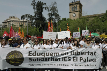 Manifestació en suport als professors de l’IES El Palau acusats d’adoctrinament.