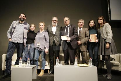 El President Quim Torra presidió el acto final de la jornada en el Museu de Lleida, con la presentación del libro 'Operació trasllat'.