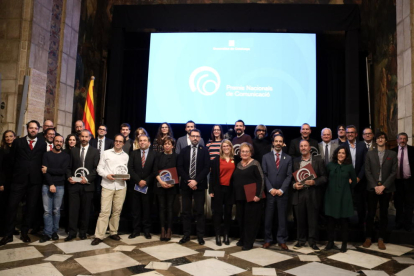 Els guardonats amb els Premis Nacionals de Comunicació 2018.