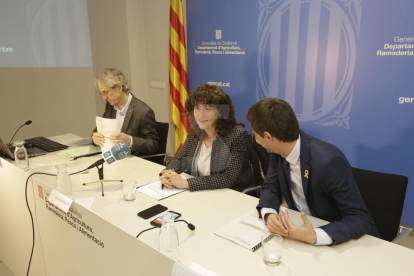 La roda de premsa de la consellera Jordà ha tingut lloc a la seu del departament d'Agricultura a Lleida.