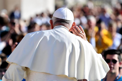 El papa Francesc, ahir, durant l'audiència setmanal al Vaticà.