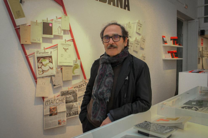 Jaume Pont, en una muestra en Tàrrega en 2017 sobre su obra.