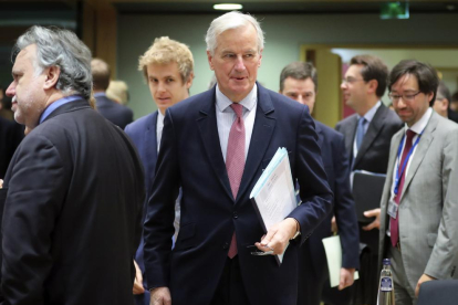 El negociador jefe de la UE para el Brexit, Michel Barnier, ayer en Bruselas.