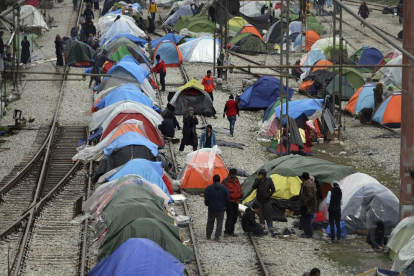 Vista d’arxiu del campament de refugiats a la frontera entre Grècia i Macedònia a Idomeni (Grècia).