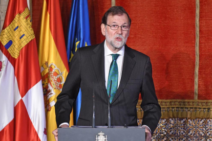 El president del Govern espanyol, Mariano Rajoy, ahir, a Segòvia.