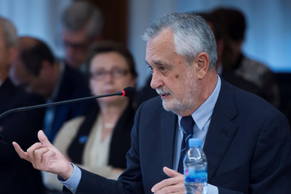 L’expresident de la Junta d’Andalusia, José Antonio Griñán, ahir al judici dels ERO.