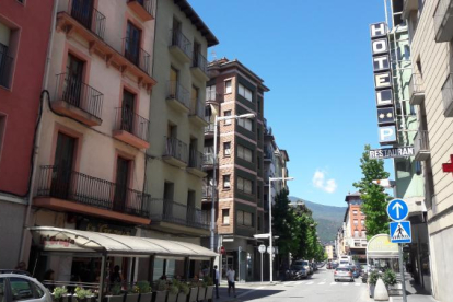 Imagen de algunos letreros afectados de la avenida Pau Claris de la capital del Alt Urgell.