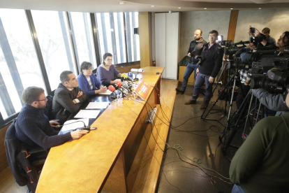 La rueda de prensa de Boya en Lleida levantó gran expectación.