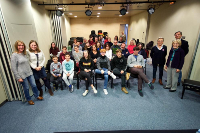 Una clase magistral de trompa, ayer en el Conservatori a cargo de un músico de la Simfònica del Vallès.