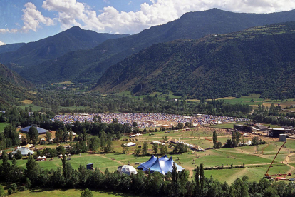 Imagen de archivo del recinto del festival Doctor Music en Escalarre durante la primera edición del certamen, que se celebró en 1996.
