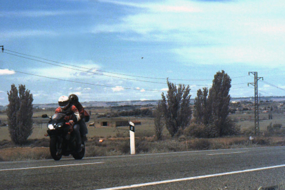 Imatge de la moto a 188 km/h captada dilluns a les 12.52 hores pel radar dels Mossos.
