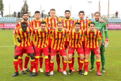 La alineación que presentó el Lleida el domingo en el campo del Deportivo Aragón.
