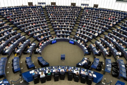 Vista de l'hemicicle del Parlament europeu.