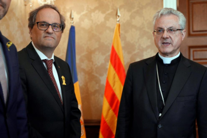 El president de la Generalitat s'ha reunit amb l'arquebisbe de La Seu d'Urgell, Joan Enric Vives