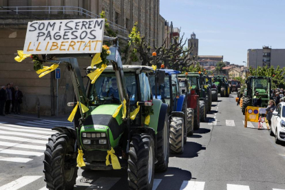 Un total de 55 tractores y dos carretas desfilaron por Cervera. 