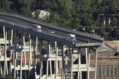 Imagen del estado actual del viaducto Morandi, en Génova.