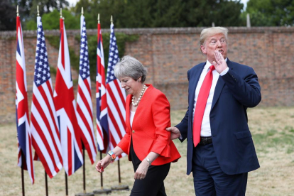 La primera ministra britànica, Theresa May, i el president dels EUA, Donald J. Trump.