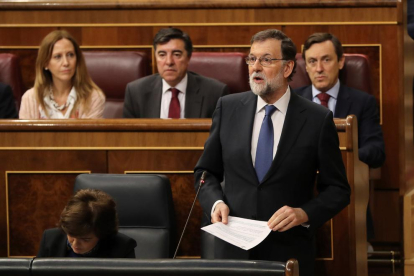 El president del Govern, Mariano Rajoy, ahir, al Congrés.