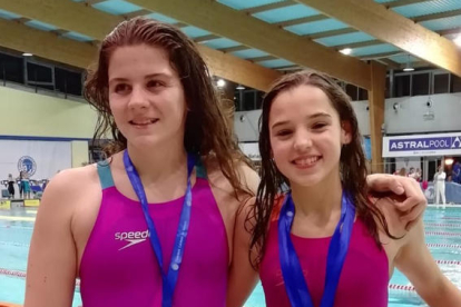 Els tres nadadors del CN Cervera que ahir van aconseguir medalla a la tercera jornada del Català.