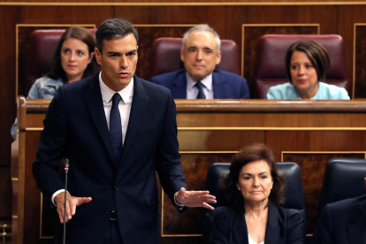 Sánchez, durant la sessió de control de l'Executiu.