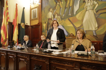 Rosa Maria Perelló, després de ser escollida com a nova presidenta de la Diputació de Lleida.