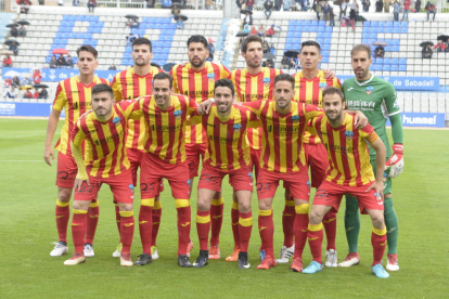 Onze inicial amb què el Lleida va jugar a Sabadell.