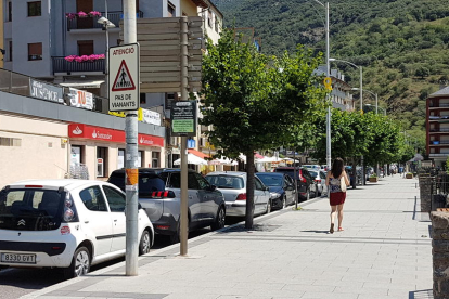 Imagen de la avenida Comtes de Pallars de Sort, donde no funcionan los mandos de algunos vehículos. 