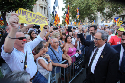 El president de la Generalitat, Quim Torra, ahir, a la commemoració del 20-S a Barcelona.