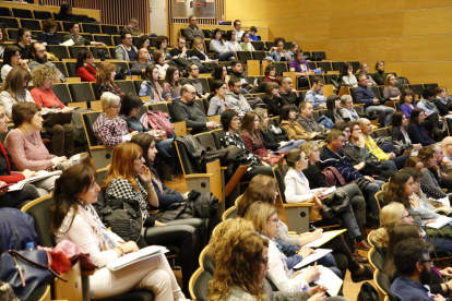 La conferencia tuvo lugar en el auditorio de la UdL en Cappont.