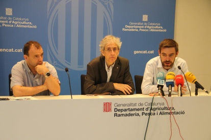 Riera, Anson i De Noguera, ahir durant la presentació de l’Observatori del Món Rural.