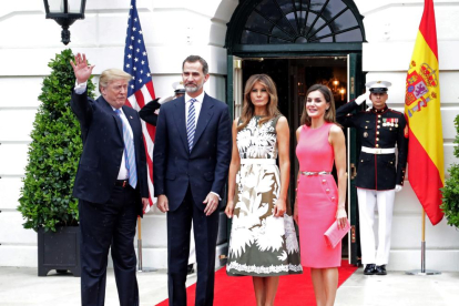 Donald Trump y su mujer Melania recibieron a los reyes de España en la Casa Blanca.