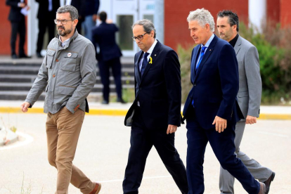 Torra surt de la presó d'Estremera després de visitar els exconsellers Oriol Junqueras, Jordi Turull, Joaquim Forn, Josep Rull i Raul Romeva.